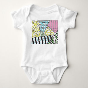 Body Para Bebê Abstrato três: Arte de fundo desenhada à mão.