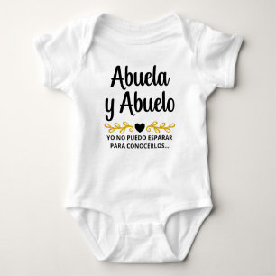 Body Para Bebê Abuela y Abuelo Anúncio de Gravidez Espanhol