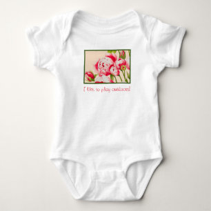 Body Para Bebê Abundância Rosa num Body de Bebê