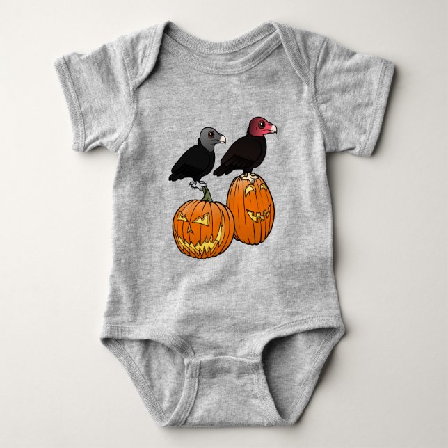 Body Para Bebê Abutres celebram o Halloween! (Frente)