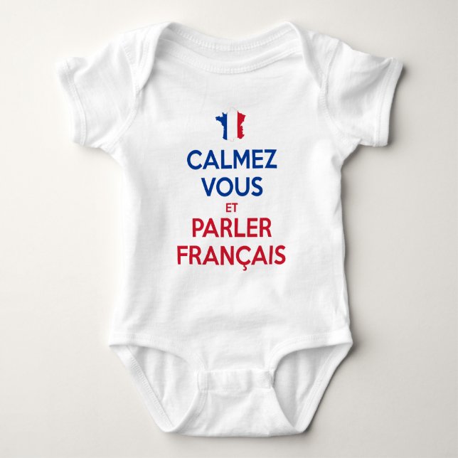 Body Para Bebê Acalmem-se e Falem Francês (Frente)