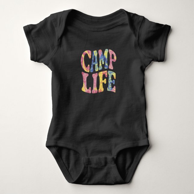 Body Para Bebê Acampamento Meninas de Verão Vida de Acampamento T (Frente)