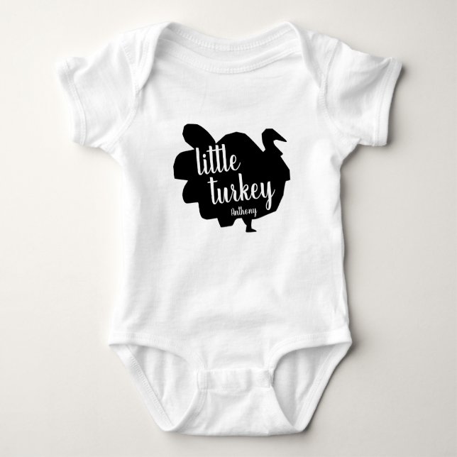 Body Para Bebê Ação de Graças da Silhouette Little Turkey (Frente)