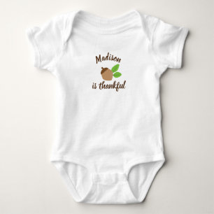 Body Para Bebê Ação de Graças Minimalista do Bebê é Grato