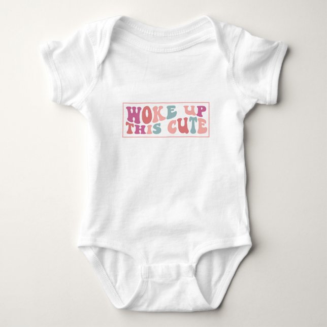 Body Para Bebê Acordou Assim Bebê De Roupa (Frente)