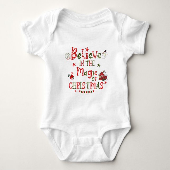 Body Para Bebê Acredite na magia do natal (Frente)