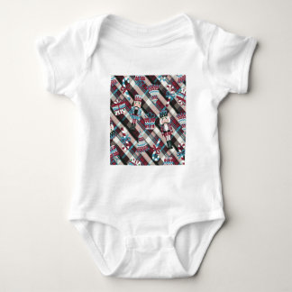 Body Para Bebê Acrililado de Natal Plaid Azul Burgundy