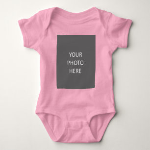 Body Para Bebê Adicione seu logotipo de foto de imagem a rosa