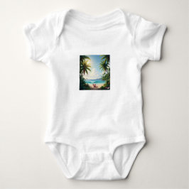 Body Para Bebê Adorable Baby Bodysuit – Elephant & Palm Trees