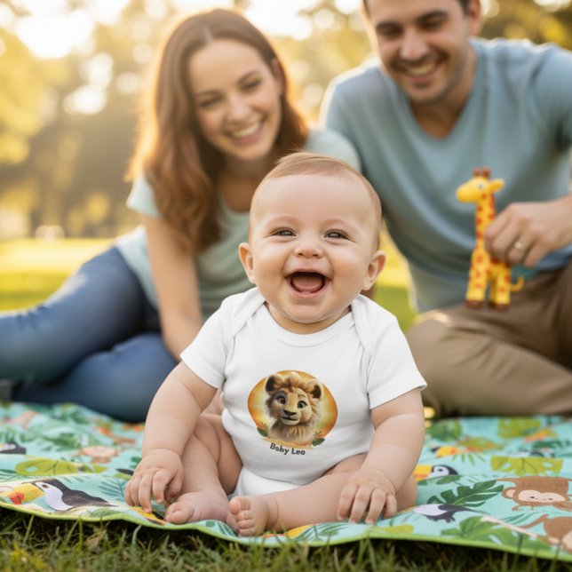 Body Para Bebê Adorable Baby Lion Cub "Baby Leo" Personalized (Criador carregado)