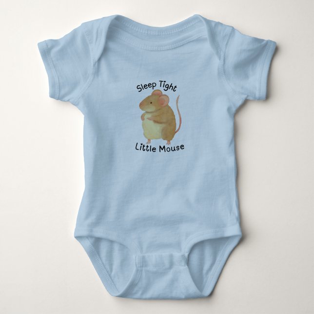 Body Para Bebê Adorable Hand-Painted Mouse Baby Bodysuit (Frente)