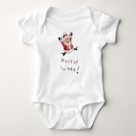 Body Para Bebê Adorable "Hooray Santa" Baby Shirt