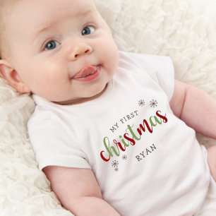 Body Para Bebê Adorable Primeiro Natal Nome