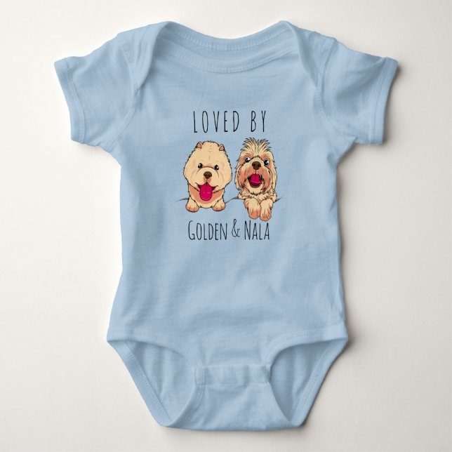 Body Para Bebê Adorado por Cães Personalizados Pets Novo Nascer (Frente)