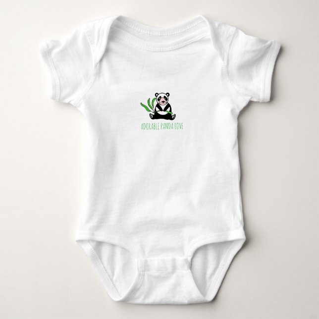 Body Para Bebê Adorável amor panda (Frente)