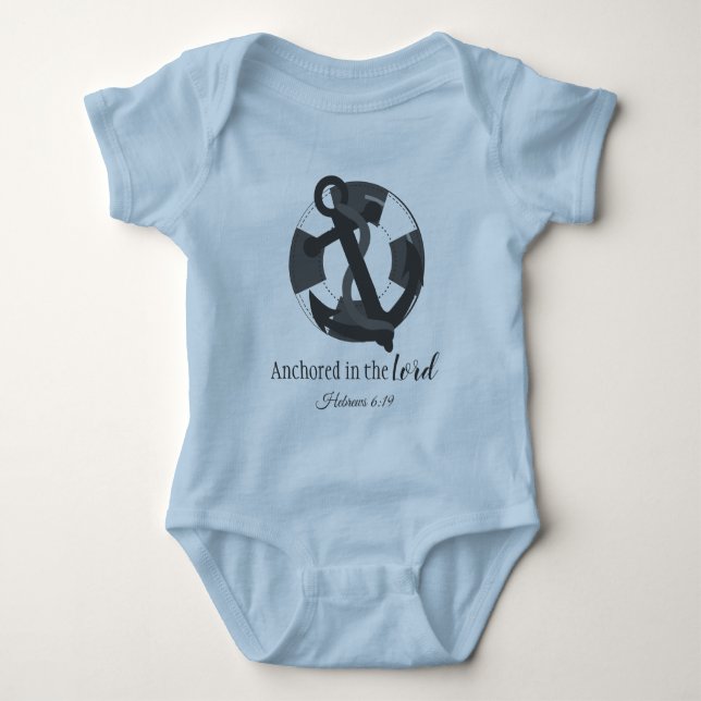 Body Para Bebê Adorável Ancorado no Senhor (Frente)