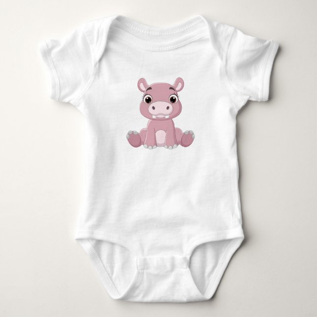 Body Para Bebê Adorável Bebê Hippo Amor (Frente)