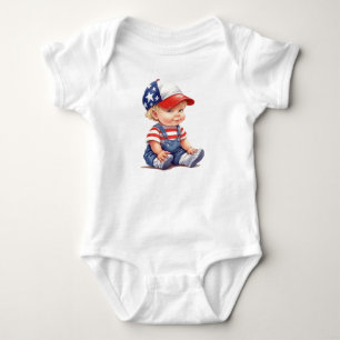 BODY PARA BEBÊ ADORÁVEL BEBÊ PATRIÓTICO