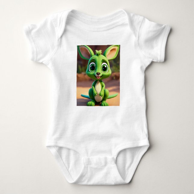 Body Para Bebê Adorável Green Baby Kangaroo (Frente)