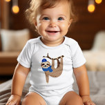 Body Para Bebê Adorável Hanukkah Sloth<br><div class="desc">Festivo personalizado design Hanukkah.</div>