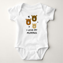Adorável "I Love My Mummies" Bear Design