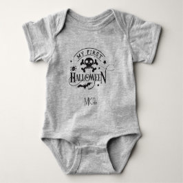 Body Para Bebê Adorável "Meu Primeiro Halloween" Nome Monograma
