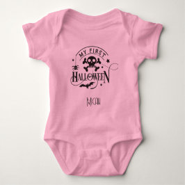 Body Para Bebê Adorável "Meu Primeiro Halloween" Nome Monograma