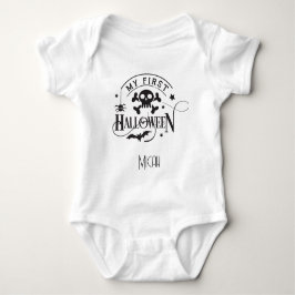 Body Para Bebê Adorável "Meu Primeiro Halloween" Nome Monograma