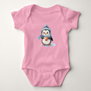 Body Para Bebê 🎅 Adorável Pinguim de Natal