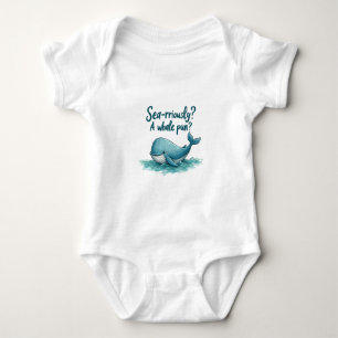 Body Para Bebê Adorável "Rriamente no mar? Um Canhão de Baleia?" 