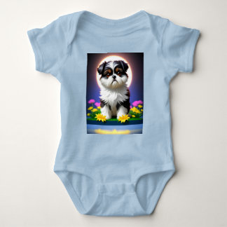 Body Para Bebê Adorável Shih Tzu