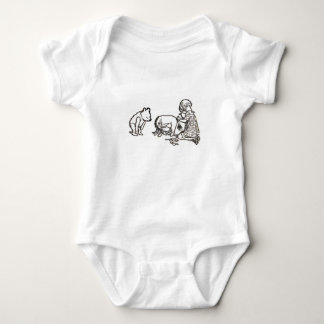 Body Para Bebê Adorável Winnie, o esboço Pooh