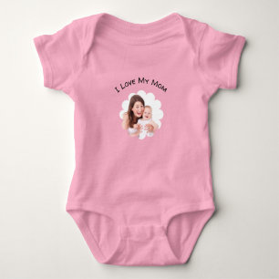 Body Para Bebê Adoro O Dia de as mães Personalizado De Foto Da Mi