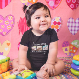 Body Para Bebê Adoro o texto escrito à mão da minha mamãe, a foto