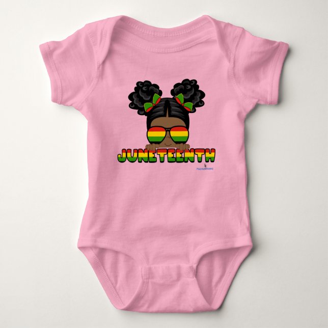 Body Para Bebê Afro Puff Junteenésimo Bebê Roupa (Frente)