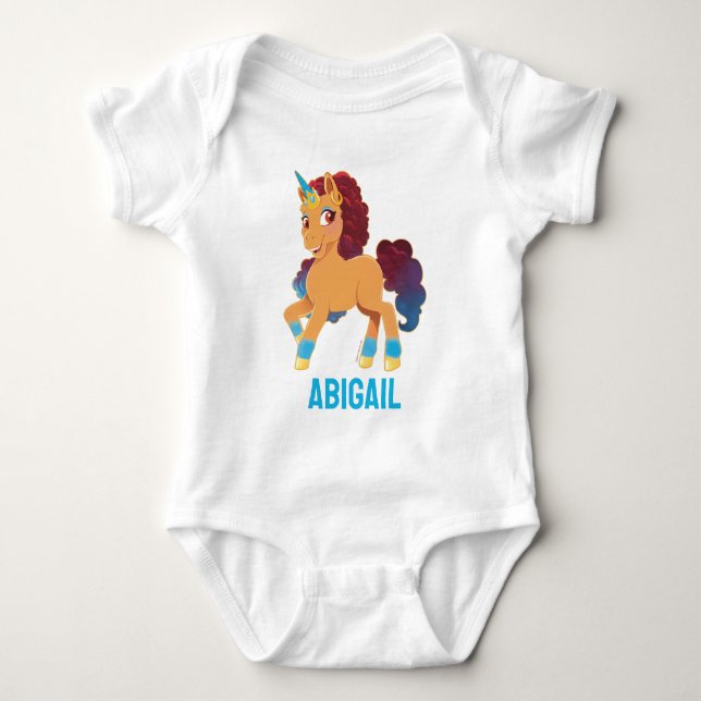Body Para Bebê Afro Unicorn | Divino Prancing (Frente)