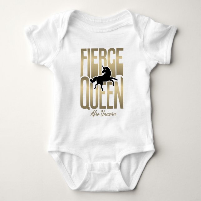 Body Para Bebê Afro Unicorn Fierce Queen (Frente)
