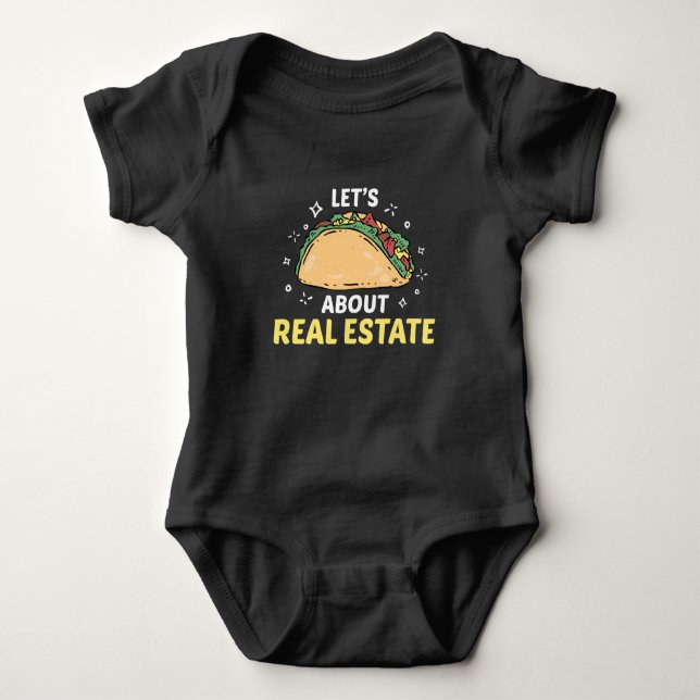 Body Para Bebê Agente imobiliário Taco Property Broker Foodie (Frente)