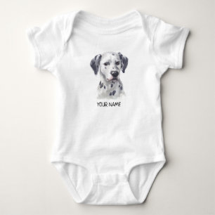 Body Para Bebê Aguarela Dalmatian do animal de estimação do cã
