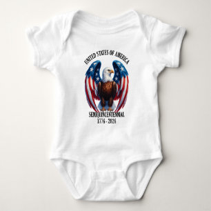 Body Para Bebê Águia Americana com Sinalizador Wings 1776-2026