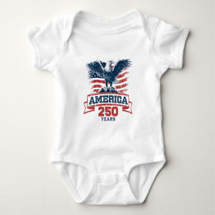 Body Para Bebê Águia Americana Patriótica Feliz 250º Aniversário