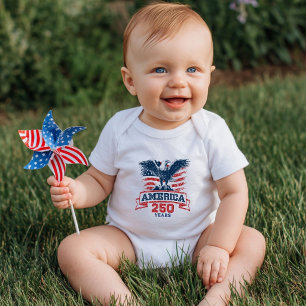 Body Para Bebê Águia Americana Patriótica Feliz 250º Aniversário
