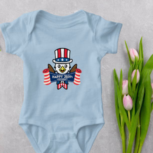 Body Para Bebê Águia Americana Patriótica Feliz 250º Aniversário