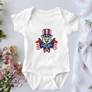 Body Para Bebê Águia Americana Patriótica Feliz 250º Aniversário
