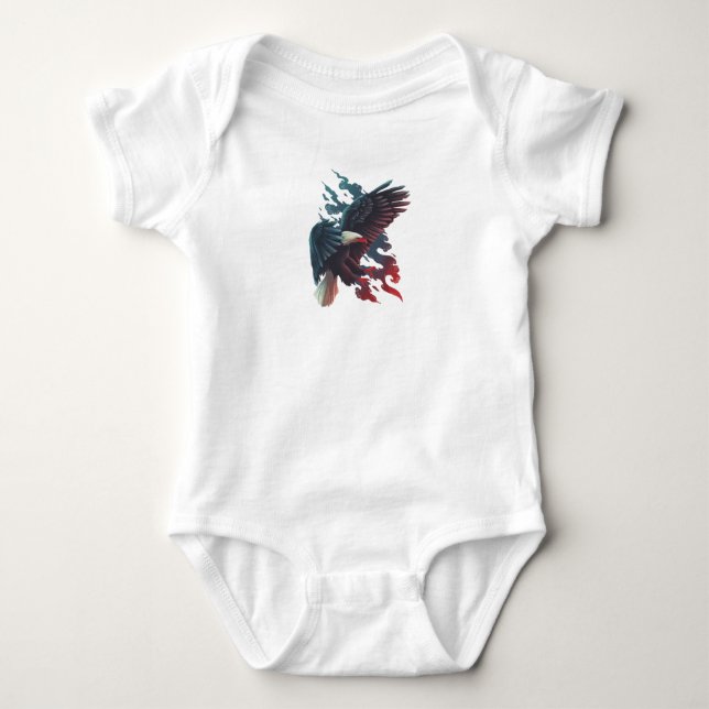 Body Para Bebê Águia Metálico (Frente)