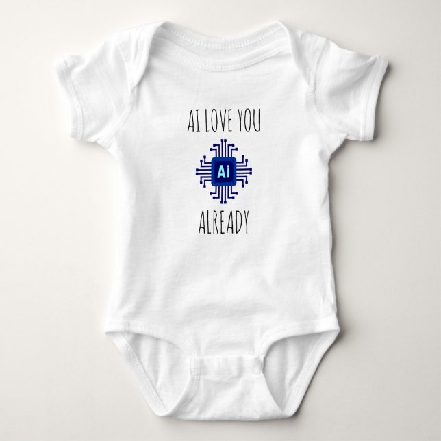 Body Para Bebê ai Baby, ai baby gift, artificial intelligence  (Frente)