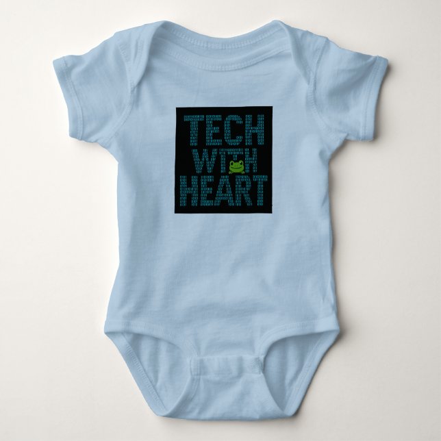Body Para Bebê AI: Tech With Heart Frog  (Frente)