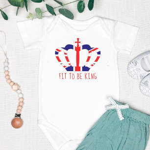 Body Para Bebê Ajustado de ser rei  Coroa Britânica, Funny Perso