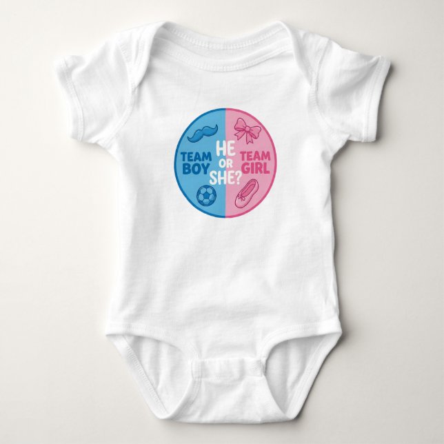 Body Para Bebê Akvarell Blommig Baby Gender Reveal Pojke eller Fl (Frente)