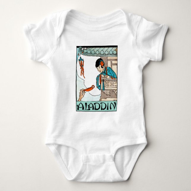 Body Para Bebê Aladdin Lanterna Mágica Chinesa Vintage  (Frente)